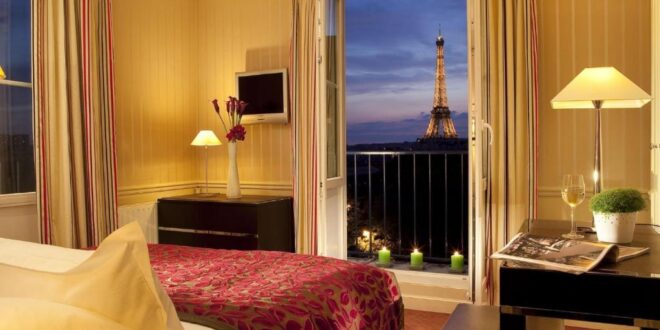 Hotel Duquesne Eiffel Kamer met uitzicht op de Eiffeltoren, Parijs