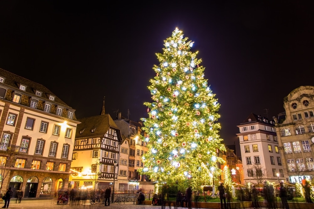 kerstboom place kleber straatsburg kerstmarkt elzas shutterstock 235973029, kerstmarkt in Straatsburg